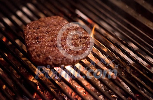 Assorted delicious grilled meat over the coals on barbecue Assorted delicious grilled meat over the coals on barbecue