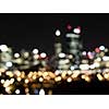 Blurred bokeh lights of night big city 