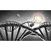 Science background image with DNA molecule 3D illustration