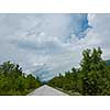 emptry road on countryside at cloudy  summer day