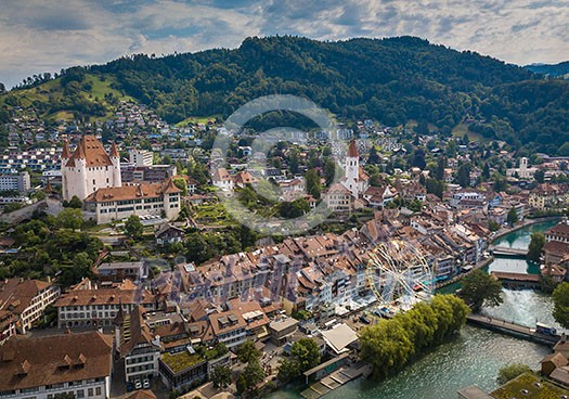 Aerial view of Thun, Switzerland Aerial view of Thun, Switzerland