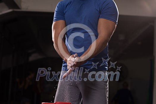 Gym Chalk Magnesium Carbonate hands clapping man for climbing workout Gym Chalk Magnesium Carbonate hands clapping man for climbing workout