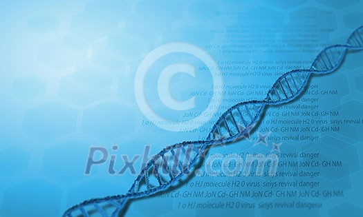 Biochemistry background concept with high tech dna molecule