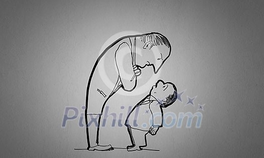 Caricature of funny businessmen on white background Caricature of funny businessmen on white background