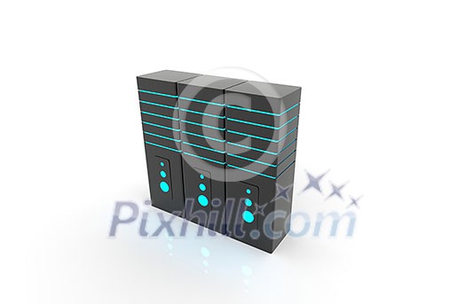 computer network server room 3d render representing internet and hosting company and data center concept computer network server room 3d render representing internet and hosting company and data center concept