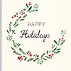 happy holidays Christmas calligraphy handwritten modern brush letter Hand drawn design elements with tree