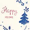 happy holidays Christmas calligraphy handwritten modern brush letter Hand drawn design elements with tree