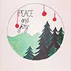 vintage postcard peace and joy slogan hand writen and drawn christmass and new year background design