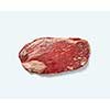 The whole peace of fresh organic raw veal meat for roasting isolated on a white background with place for text.