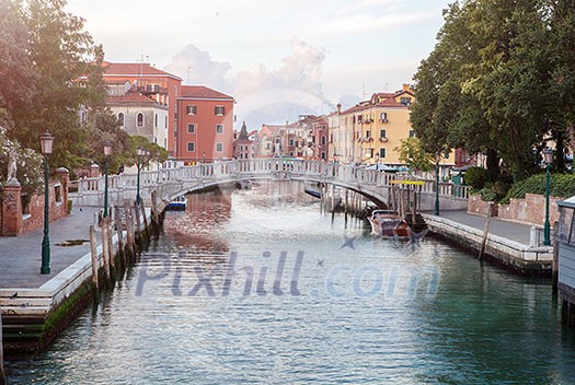 Picture of Accademia's bridge above Canal Grande. Sunset. Venice, Italy. Picture of Accademia's bridge above Canal Grande. Sunset. Venice, Italy.