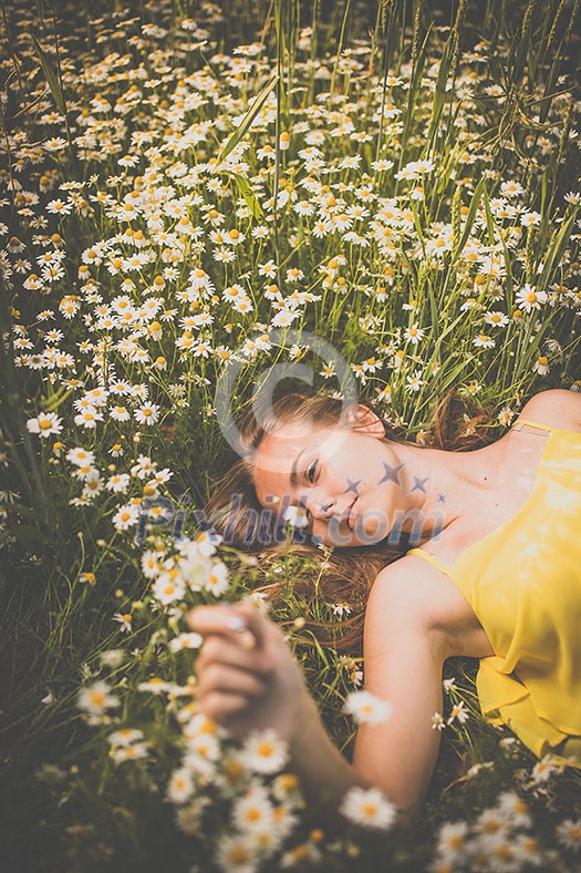 Portrait of young woman with radiant clean outdoor on a spring/summer sunny day Portrait of young woman with radiant clean outdoor on a spring/summer sunny day