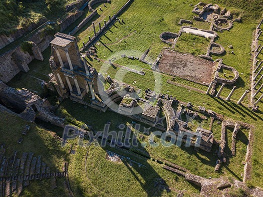 Spectacular aerial view of the old town of Volterra in Tuscany, Italy Spectacular aerial view of the old town of Volterra in Tuscany, Italy