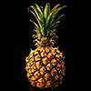 Tropical pineapple (ananas) isolated on black background
