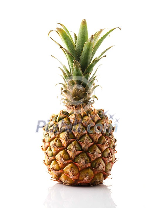 Tropical pineapple (ananas) isolated on white background
