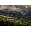 Splendid Swiss Appenzel countryside landscape with lovely warm light