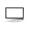 Desktop computer modern style with mock-up blank screen isolated on white background, copy space.