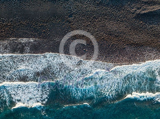 Aerial view of crashing waves on rocks landscape nature view and Beautiful tropical sea with Sea coast view in summer season