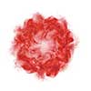 Powder splash in the shape of red frame on a white background with copy space. Abstract design of dust cloud.