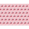 Horizontal Valentine's holiday pattern from vertical hearts made from gypsum on a pastel pink background with hard shadows. Congratulation card.