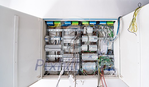 new automated system of electric power supply and distribution. Electric boxes with high-voltage equipment. The scheme for supplying electric power through the main and reserve channels new automated system of electric power supply and distribution. Electric boxes with high-voltage equipment. The scheme for supplying electric power through the main and reserve channels
