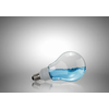 Energy and ecology concept with light bulb with water inside