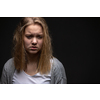 Distressed female teen - victim of domestic violence, abuse - in need of help and protection