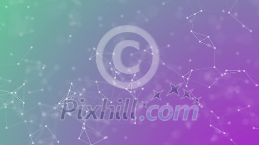 Moving parts of futuristic wireframe polygonal structures with distortion effects. Abstract blockchain network, changing of connected dots on a colored duotone background. 4K UHD video 3840, 2160p. Moving parts of futuristic wireframe polygonal structures with distortion effects. Abstract blockchain network, changing of connected dots on a colored duotone background. 4K UHD video 3840, 2160p.