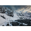 High res. panoramic image of Winter in the swiss alps near mount Santis, Switzerland