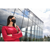 business woman portrait  with protective mask in coronavirus outbreak new normal concept