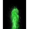 Creative vertical powder splash or explosion in a green color on a black background, copy space.