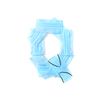 Capital letter Q handmade from medical antibacterial protective blue face masks on a white background, copy space. Creative alphabet for making up new words.
