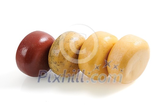 Organic produced Cheese assortment produced on local farm isolated on white background packaging template mockup Organic produced Cheese assortment produced on local farm isolated on white background packaging template mockup