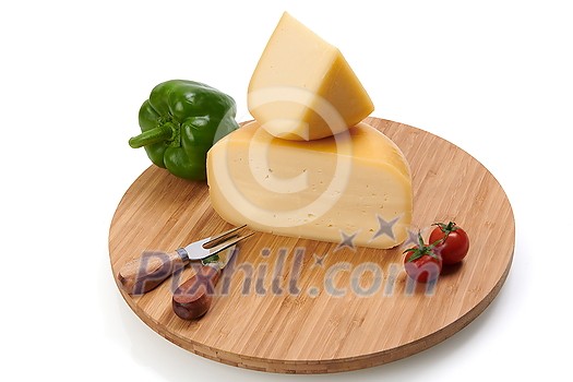 Organic  Cheese healthy gourment food  produced on local farm assortment  on wooden background