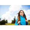 Pretty, young woman hiking outdoors in splendid alpine setting
