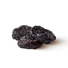 Close-up view heap of homemade natural organic sweet prune isolated on a white background with soft shadows, copy space. Vegetarian healthy food concept.