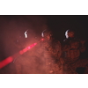 soldiers squad in action on night mission using laser sight beam lights  military team concept