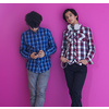 Arabic teenagers group  portrait against pink wall  
