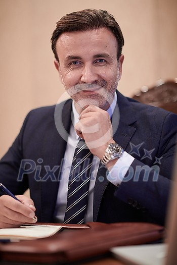 corporate business man as politician working at luxury office corporate business man as politician working at luxury office