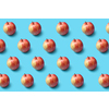 Horizontal fruits pattern from freshly picked ripe natural organic apples on a blue background with soft shadows. Vegetarian concept.