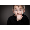Anxiety/fear in a little boy - education concept hinting behavioral problems in young children (shallow DOF) - anxious/scared expression, biting his fingers