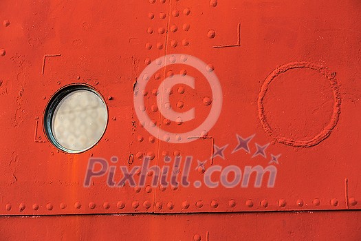 Grungy red texture, old surface of metal boat, abstract background. Grungy red texture, old surface of metal boat, abstract background.