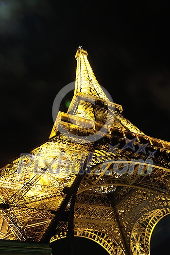 eiffet tower in paris at night tourist and travel icon and attraction