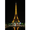 eiffet tower in paris at night tourist and travel icon and attraction