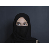 Portrait of muslim woman wearing niqab and traditional arabic clothes or abaya. Arab woman representing modern arabic lifestyle, islamic  fashion and Ramadan kareem concept