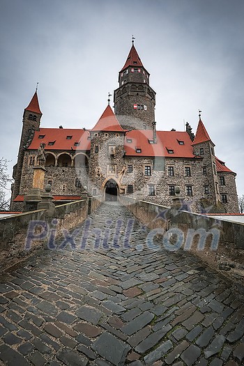 Medieval majestic and romantic gothic castle Bouzov, Czech republic Medieval majestic and romantic gothic castle Bouzov, Czech republic
