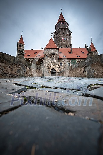 Medieval majestic and romantic gothic castle Bouzov, Czech republic Medieval majestic and romantic gothic castle Bouzov, Czech republic