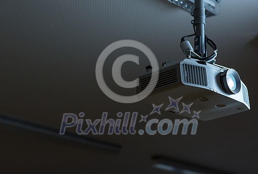 Modern laser projector in a conference room . LCD Projector technology video presentation Modern laser projector in a conference room . LCD Projector technology video presentation