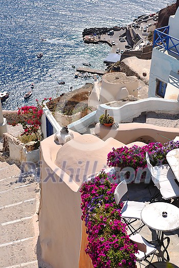 summer vacation on beautiful vulcanic island santorini at greece summer vacation on beautiful vulcanic island santorini at greece