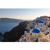 summer vacation on beautiful vulcanic island santorini at greece