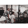 Father and son train together at home gym. The concept of healthy life. Selective focus. High-quality photo